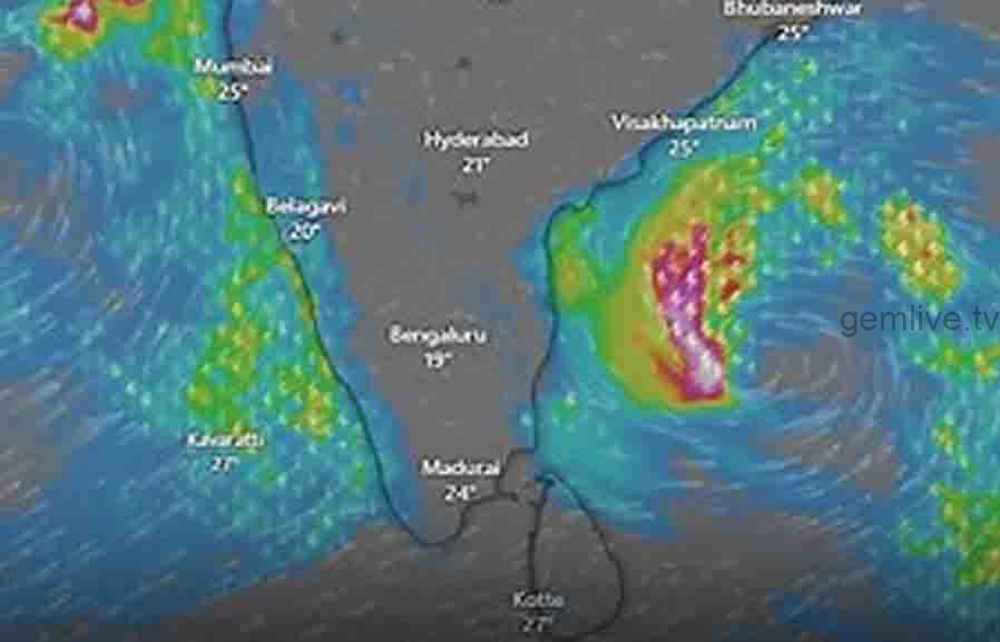 தென் கிழக்கில் மோந்தா புயல் நிலவுவதாக இந்திய வானிலை ஆய்வுத்துறை தகவல்.!