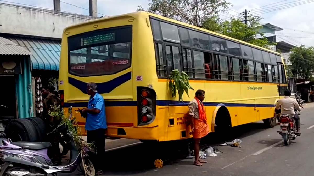 ஓடும் பேருந்தில் கழன்று ஓடிய சக்கரங்கள்..!