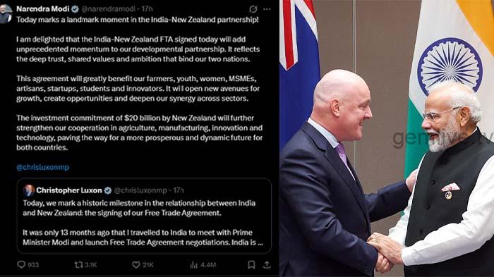 பொருளாதார வளர்ச்சியை ஊக்குவிக்க நியூசிலாந்துடன் கைகோர்த்தது இந்தியா……!