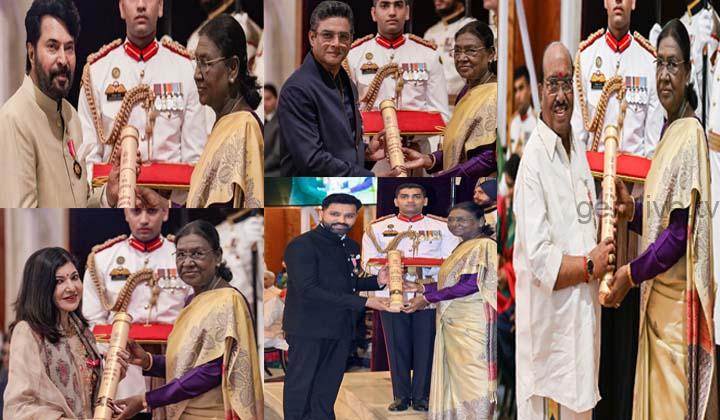 நாட்டின் உயரிய பத்ம விருதுகளை வழங்கினார் குடியரசுத் தலைவர் திரௌபதி முர்மு!