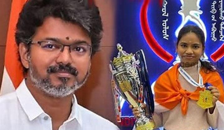 தங்கப் பதக்கம் வென்ற தமிழக செஸ் வீராங்கனைக்கு முதல்வர் விஜய் வாழ்த்து.!